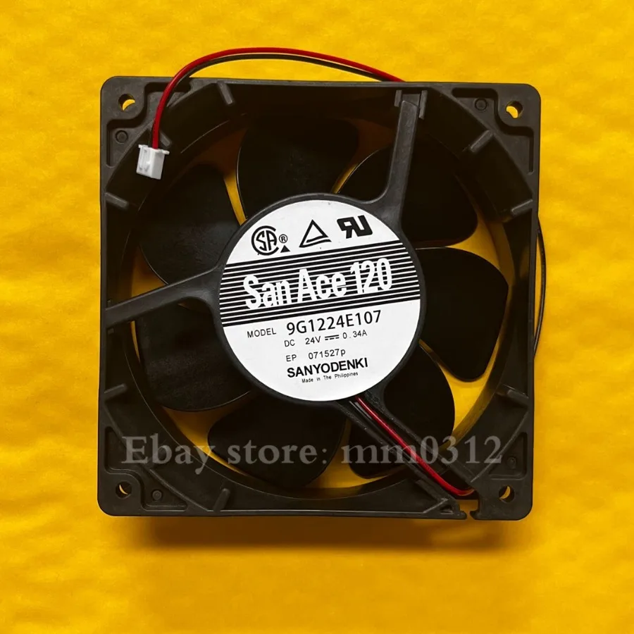 For SANYO 9G1224E107 DC24V 0.34A 120*120*38MM 2-Pin High-end Inverter Cooling Fan