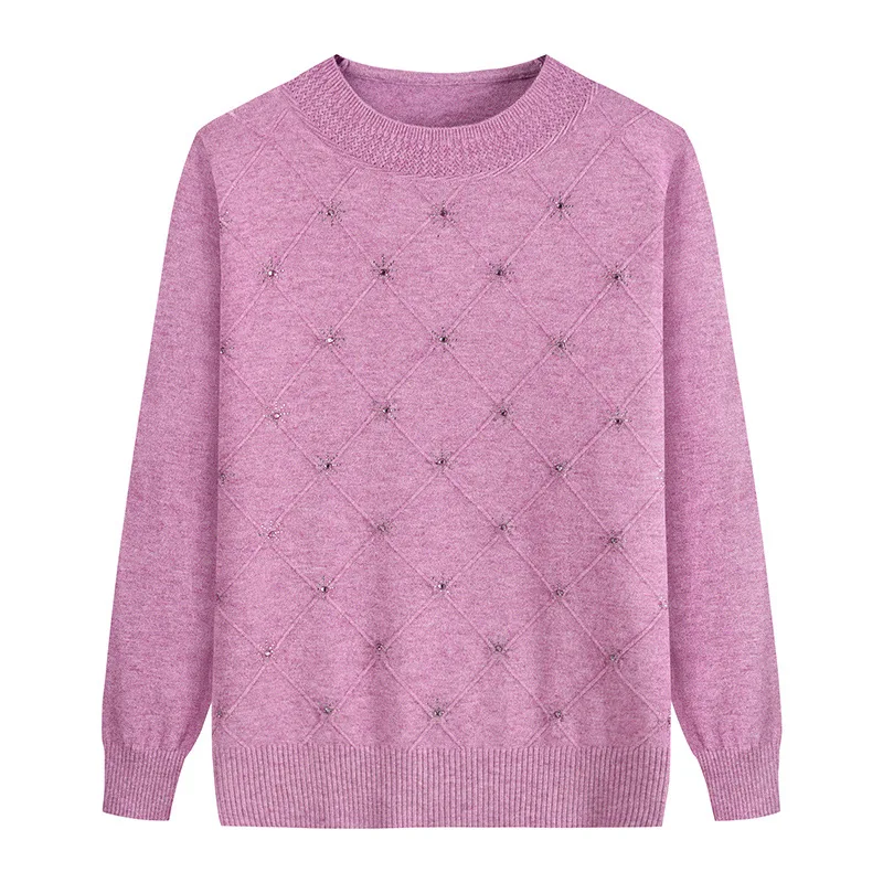 Fdfklak Neue Mutter Frühling Herbst Kleidung Gestrickte Pullover Top Mittleren Alters Frauen Bodenbildung Shirt Pullover Pullover Femme