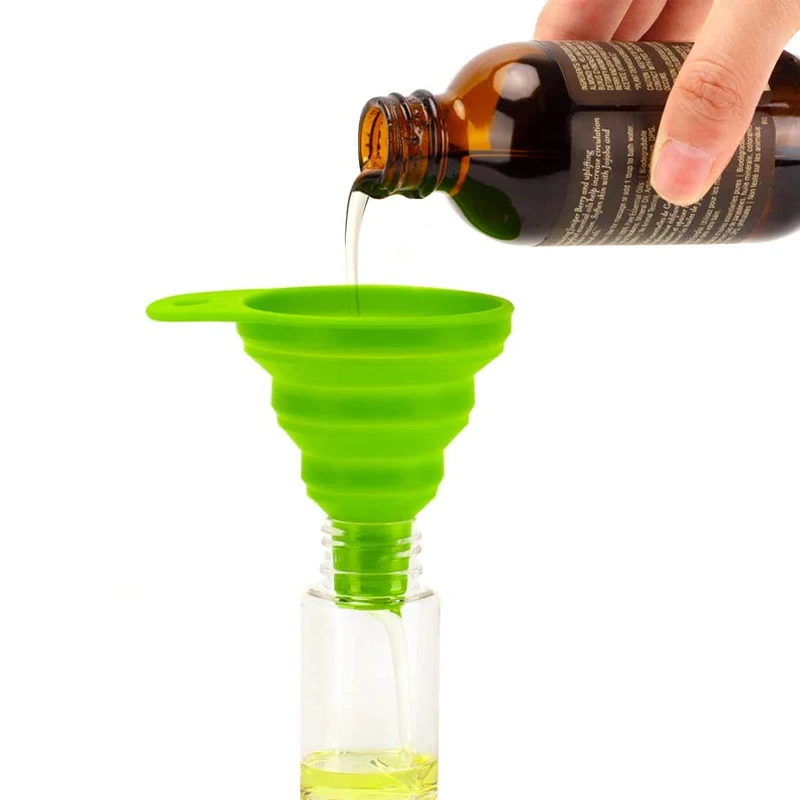 

Silicone funnel portable foldable kitchen tool DIY food grade silicone funnel mini household liquid dispensing tool