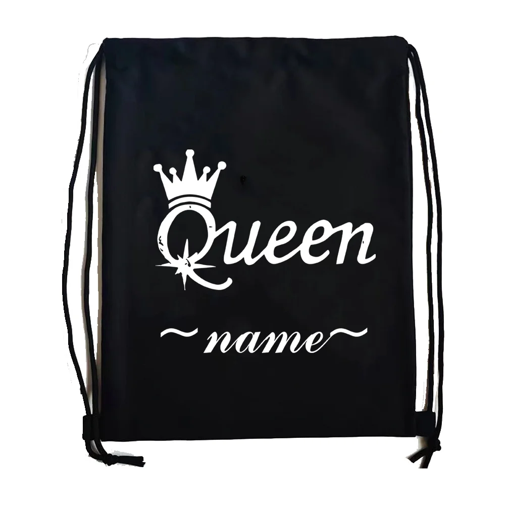 Mochila con cordón ligera portátil con nombre personalizado, bolsas de gimnasio plegables, bolsa deportiva de gran capacidad, Unisex