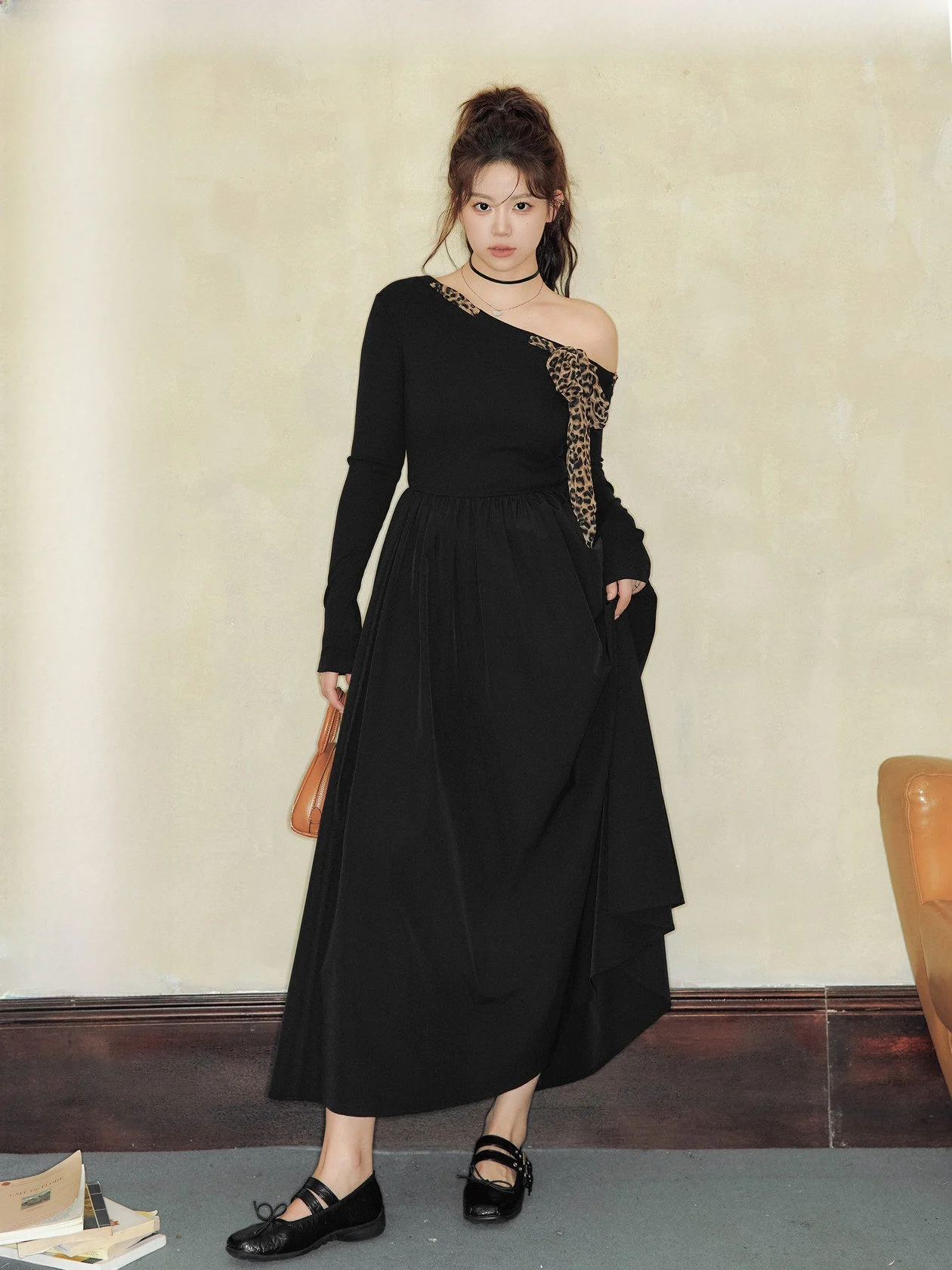 

Легкое облегающее платье макси Jiulu Studio с открытыми плечами и длинными рукавами для полных женщин, повседневное, элегантное