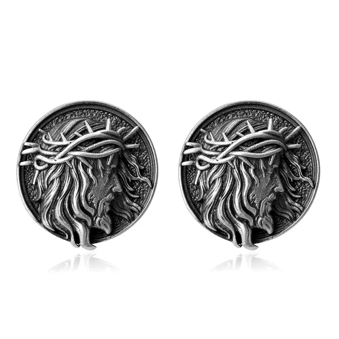 Mens Cufflinks Animals Religious Jesus Cuff links Boys Holidays Gifts Wedding Guest Dresses Accessories Gentleman Shirt Button