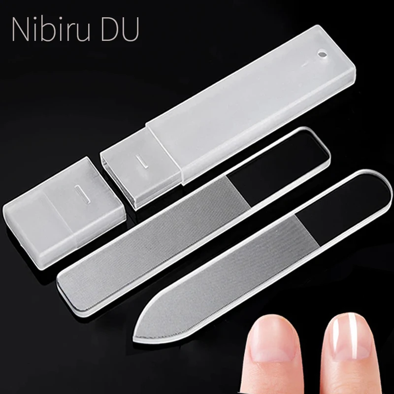 

Nano Nail Glass Files Professional Transparent Sanding Polishing Set Washable Nail Art Manicure Care Tool Nails Accessoires