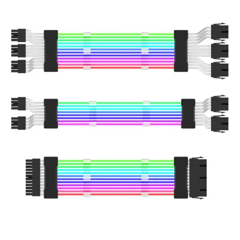 Case Extension RGB Cable 5V 24PIN ARGB Lighting Strip Streamer Transfer Adapter Computer Motherboard Power Supply Color Line