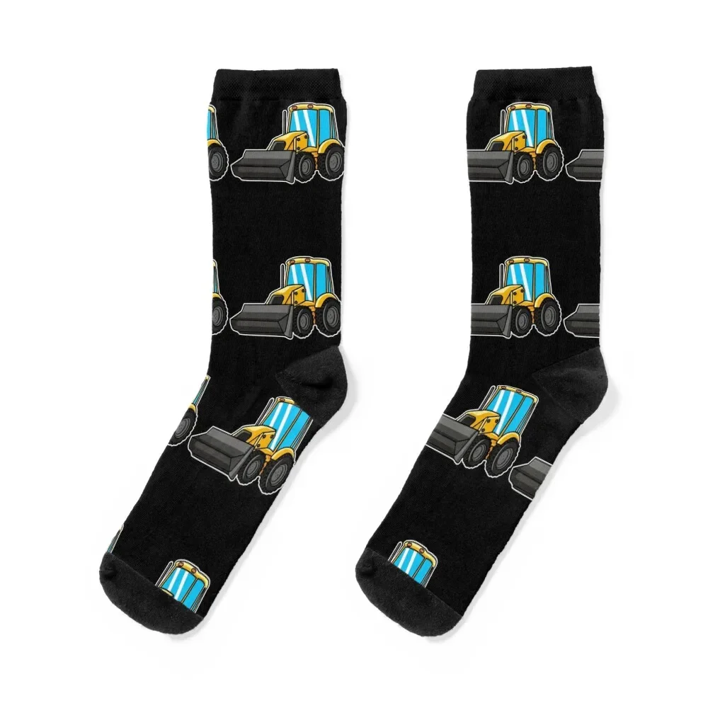 Wheel loader child birthday present construction machine Socks hiphop loose kawaii Men's Socks Luxury Women's