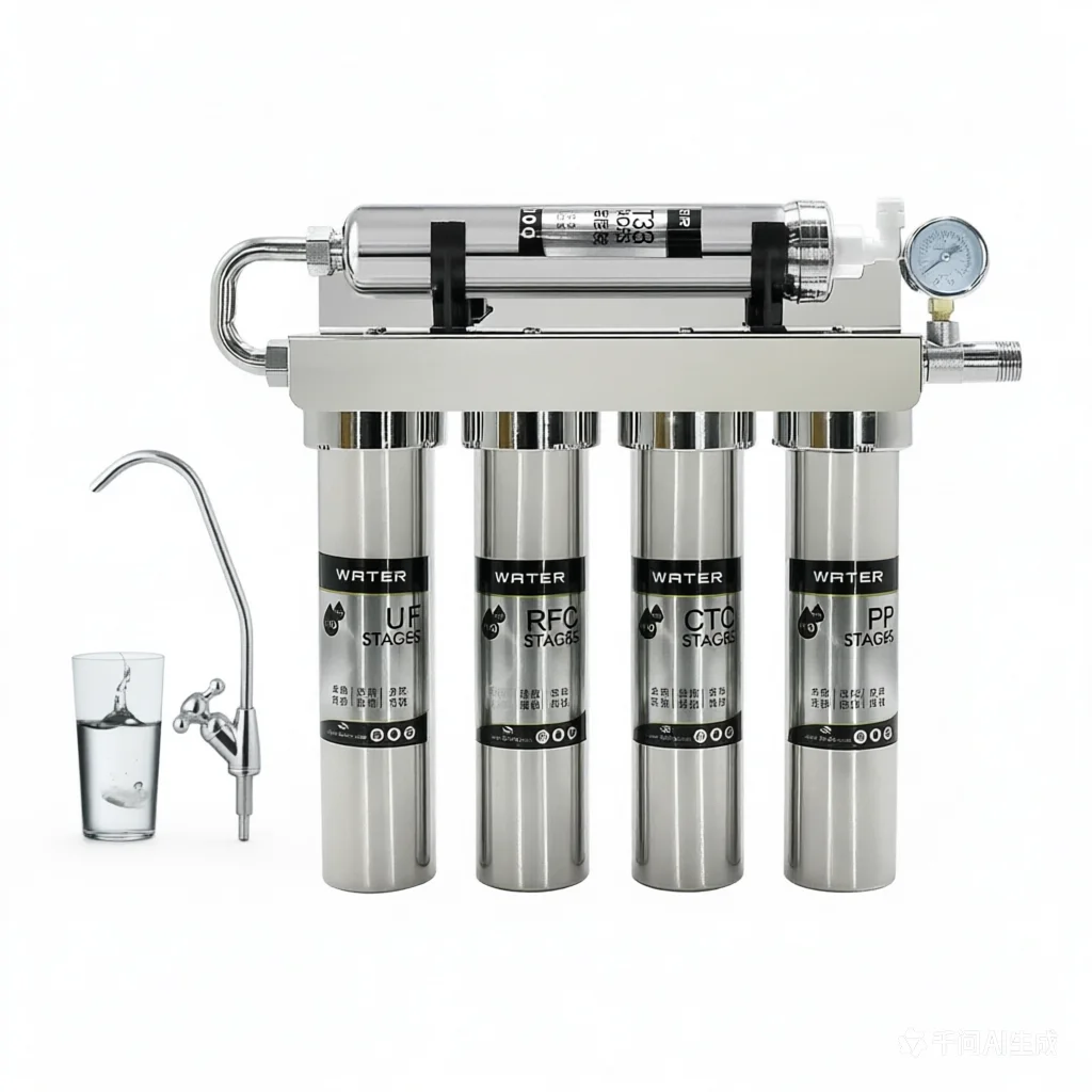 Filtre à eau pour robinet de cuisine domestique en acier inoxydable, purificateur d'eau potable directe, filtre à eau par ultrafiltration de niveau 5, ne peut pas modifier les PPM