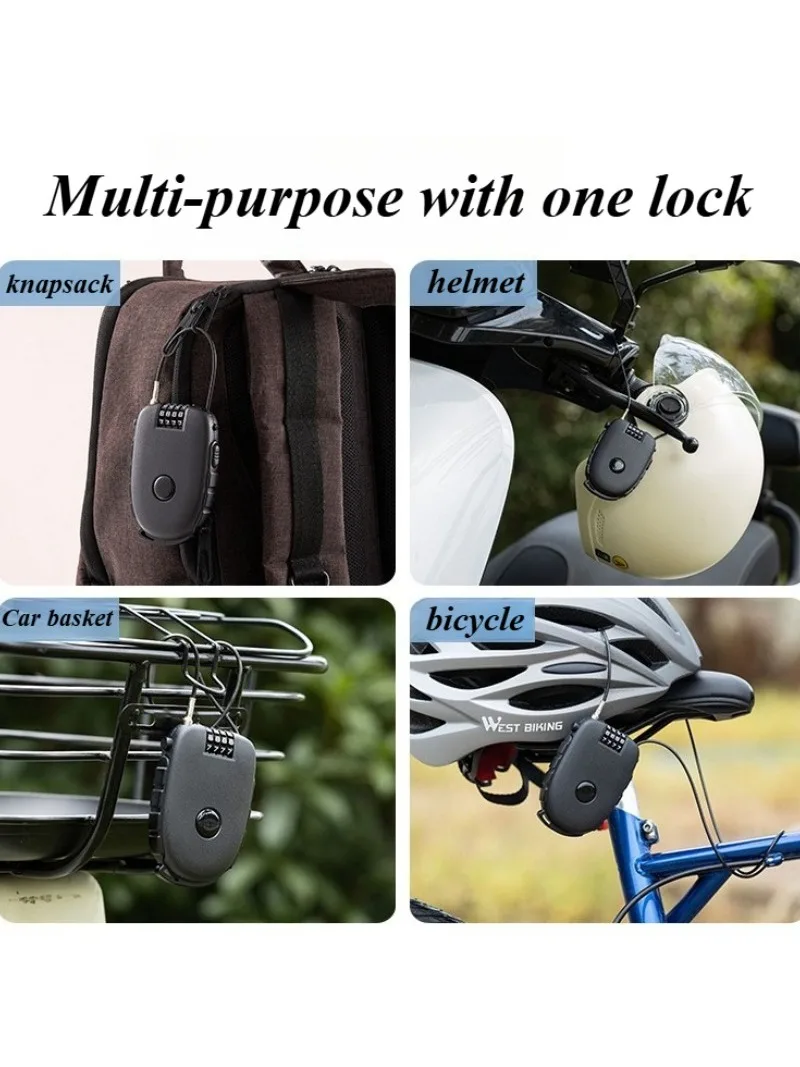 AliExpress Anti-theft Bicycle Lock Telescopic Cable Helmet Lock Chain Backpack Cycling Password Bike Lock  Accessorie