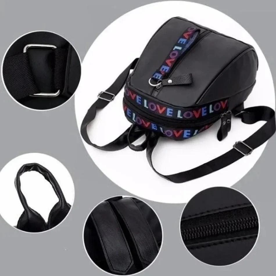 Fashionable And Versatile Black Backpack Mini Small Shoulder Bag Canvas Design Sports Waterproof Travel Backpack Unisex