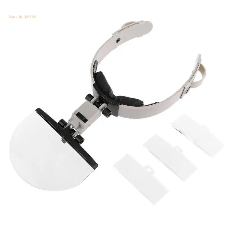 

Magnifier Loupes Headband 2X 3.5X 4.5X 5.5X Glass Jewelry Loupe with LED Lamp for Reading Inspection Science Dropship