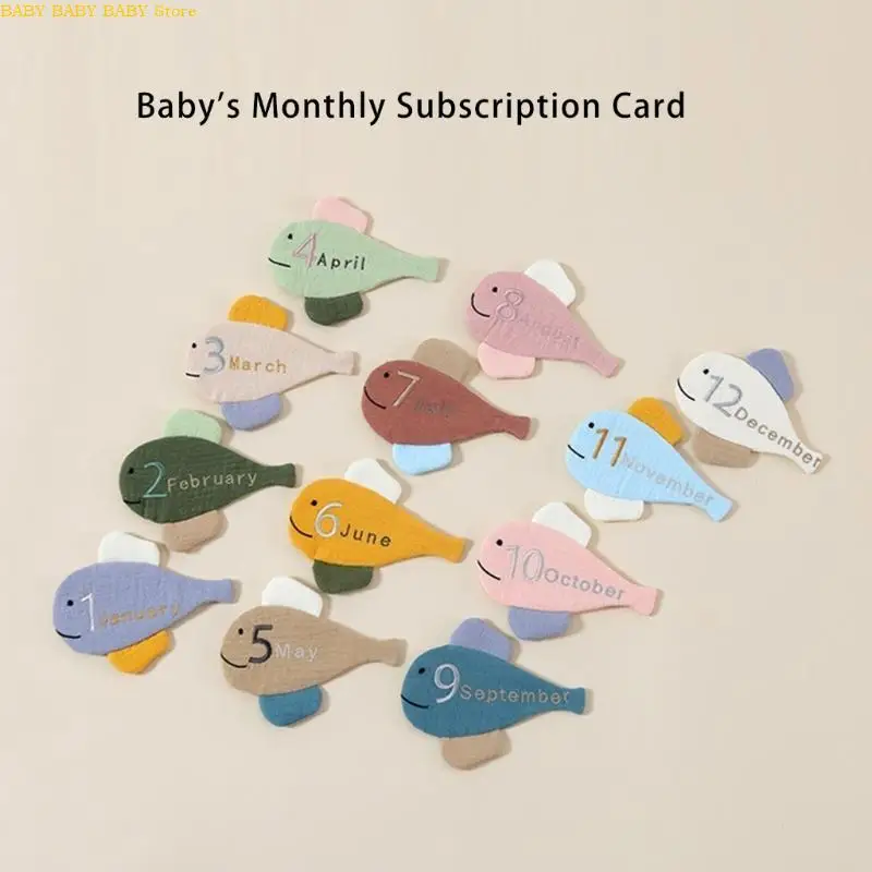 

Q81A Прекрасная мультипликационная карта Mountones Month Card Lovely Props для новорожденных