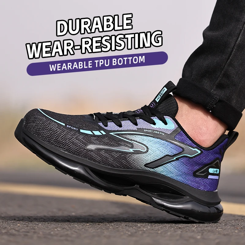 EOCENE Lightweight Work Boots for Men - CE Certified Steel Toe with Breathable & Anti-Puncture Sole Work Shoes Durable