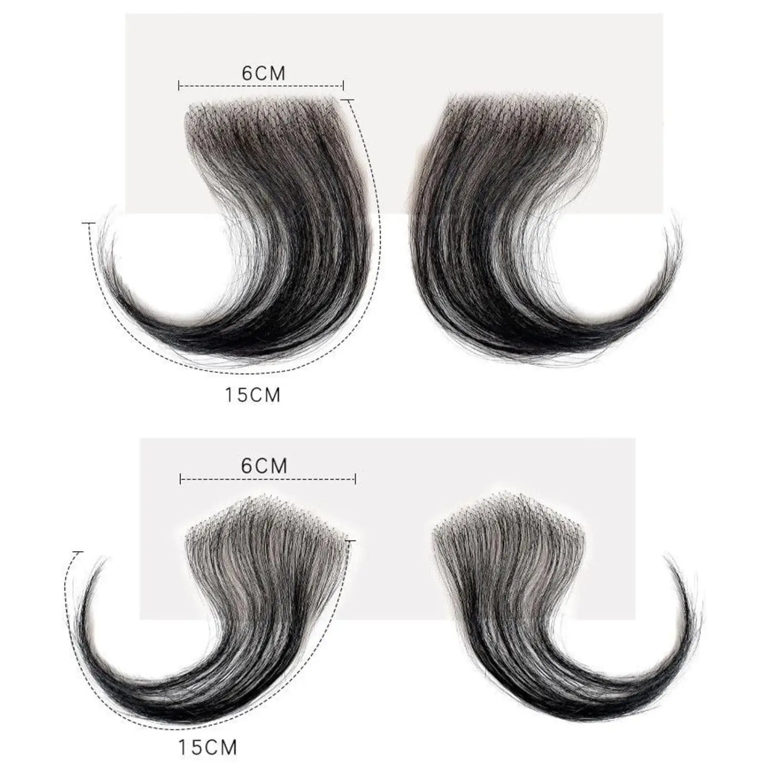 حواف الشعر العلوي الدانتيل السويسري 100% شعر بشري حقيقي قابلة لإعادة الاستخدام تنفس غير مرئية شعري الطفل خطوط الشعر الطبيعي الأسود 2 قطعة