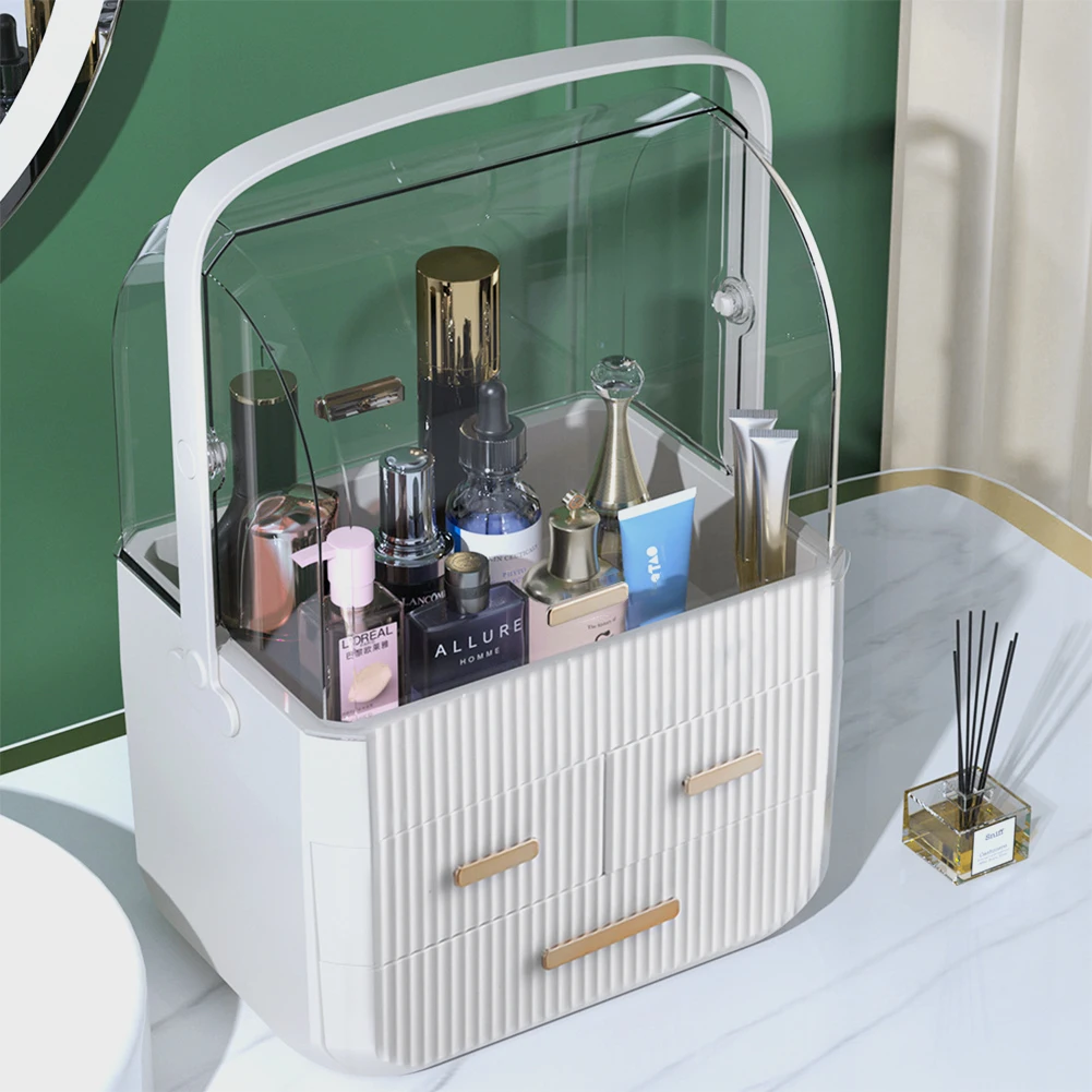 Transparent Lid  Desktop 3 Drawers Cosmetics Storage Orgaizer