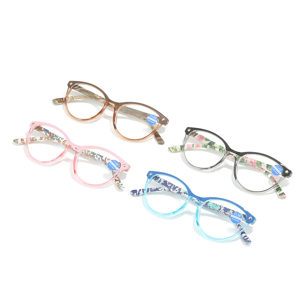 Round Pink Reading Glasses Retro Women Presbyopia Clear Vision Magnifier Eyewear For Sight Diopters+0.25 +1.75 +2.25 +1.75 +6.0