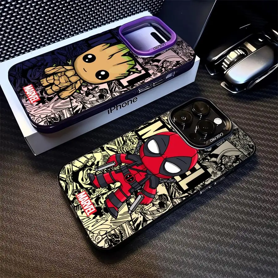 Anime Marvel Groot Deadpool Phone Case for vivo Y03 Y78 Y36 Y100 Y27 Y17s Y16 Y02 Y22s V30e V40 V29e S15 V25 V23 Pro 4G 5G Cover