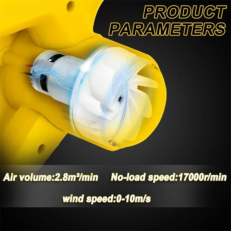 

Электрический воздуходувка, беспроводной воздуходувка для листьев для DeWalt 18 В 20 В DCB204, литий-ионный аккумулятор, пылесос с ручкой 2-в-1