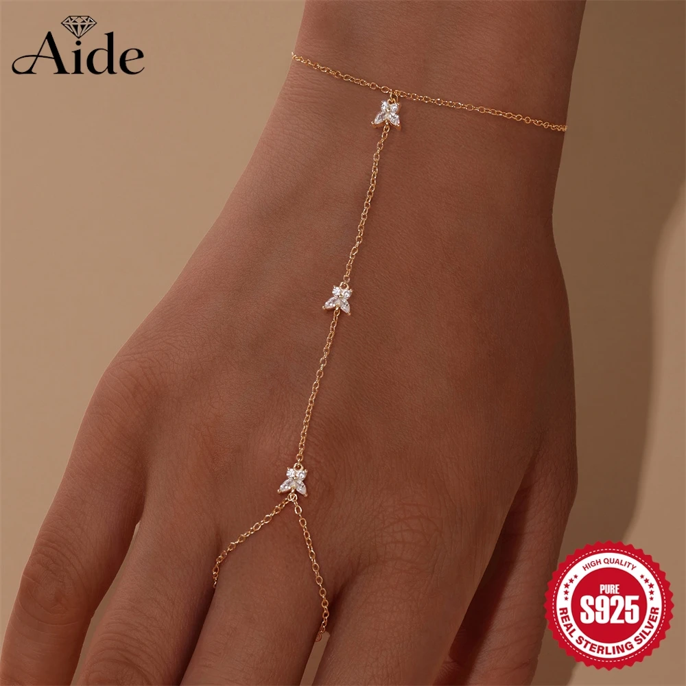 

Браслет AIDE из стерлингового серебра 925 пробы с минималистичным дизайном в виде бабочки и цирконами, браслет-цепочка на руку для женщин, подарки на день Святого Валентина