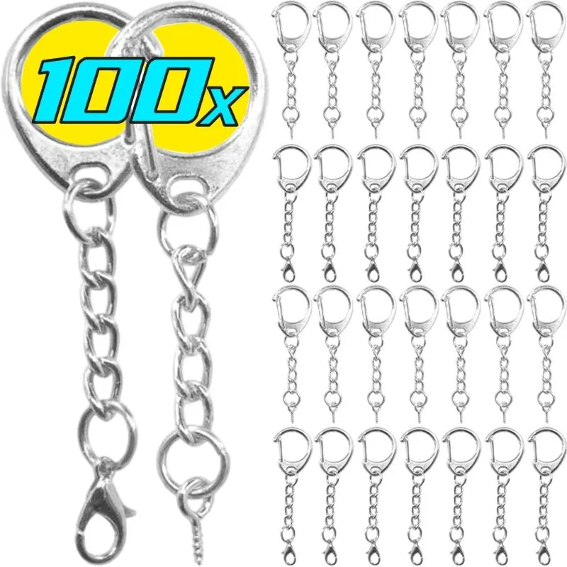 10-100 قطعة 2025 مشبك قفل المفاتيح حلقة C على شكل المشابك موصل هوك DIY بها بنفسك صنع المجوهرات العثور على مفتاح ملحقات السلسلة