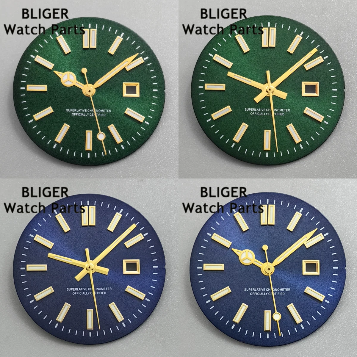 BLIGER 24.5mm Sunburst NH05 Watch Dial With Hand Set Gold Sticks Number Luminous Fit NH05 NH06 Lady's Watch Modified Accessories