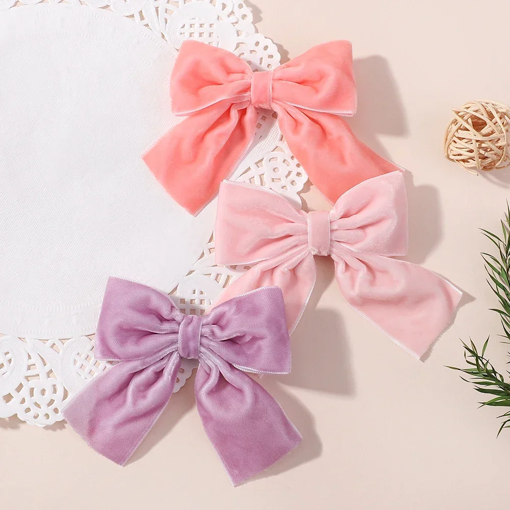 2pcs/lot Girls Big Velvet Bow Hairpins Barrettes Women Girls Wedding Ribbon Korean Hair Clip Hairgrip Fashion Hair Accessories