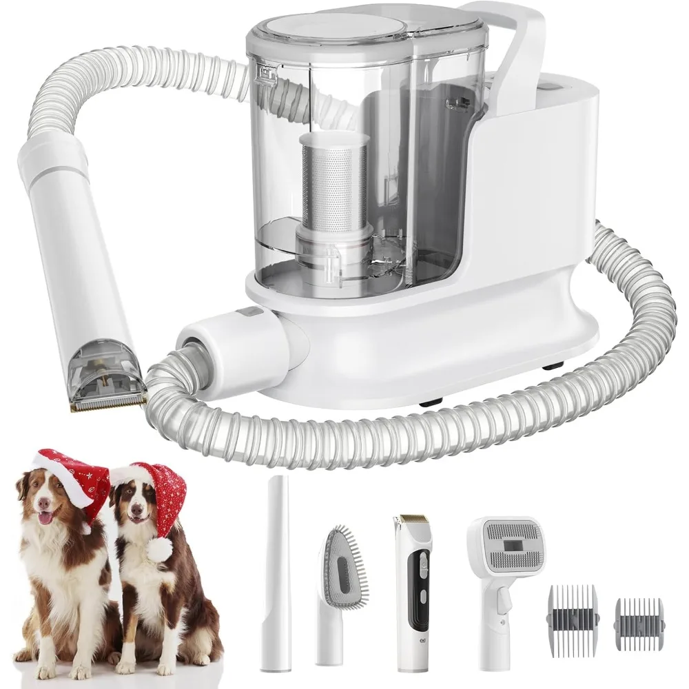 Dog Grooming Kit & Dog Grooming Vacuum  12Kpa Suction Pet Vacuum Grooming Kit with Low Noise 3 Suction Mode