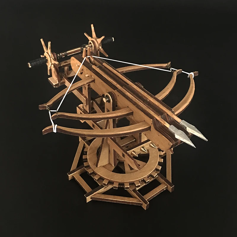 Godbow ancient chariot model, Warring States period retro handmade wooden decorative item, boy stress-relieving toy, gift