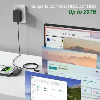 Adaptérový kabel SATA na USB 3.0 s napájecím adaptérem Kabel USB 3.0 na SATA pro externí pevný disk 3,5 10 nejlepší prodej adaptér SATA USB s napájecím zdrojem - №10