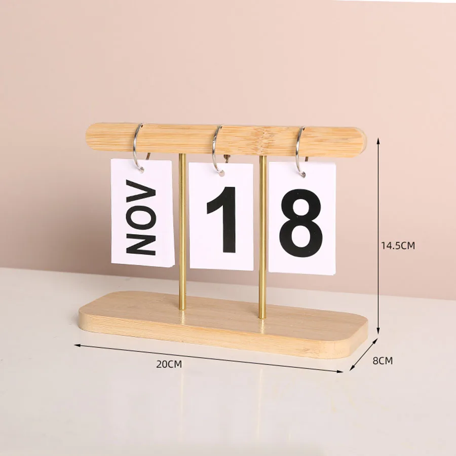 Modern Simple Wooden Calendar Flip Page Listing Perpetual Calendar Bedroom Desk Decorated With Holiday Gifts Desk Calendar
