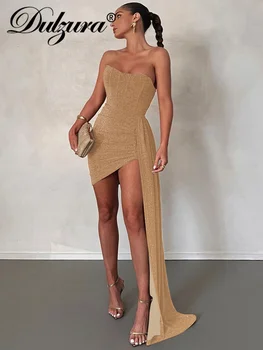 Dulzura ブリンブリングリッターセクシーな Y2K 服ノースリーブ背中の開いたコルセットシャーリングボディコンミニドレス女性のためのクラブパーティーエレガントな衣装