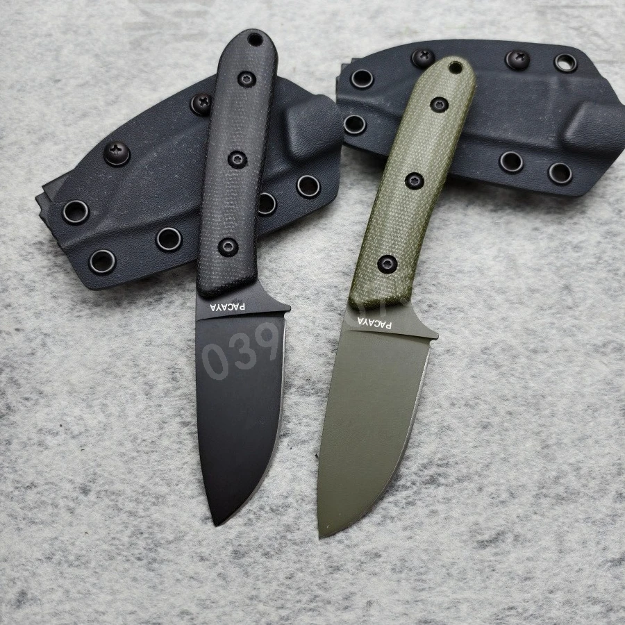 

Нож с фиксированным клинком в кожаном чехле ES, практичный нож для резки, подходит для кемпинга, повседневного использования, экстренных ситуаций, в подарок мужчине.