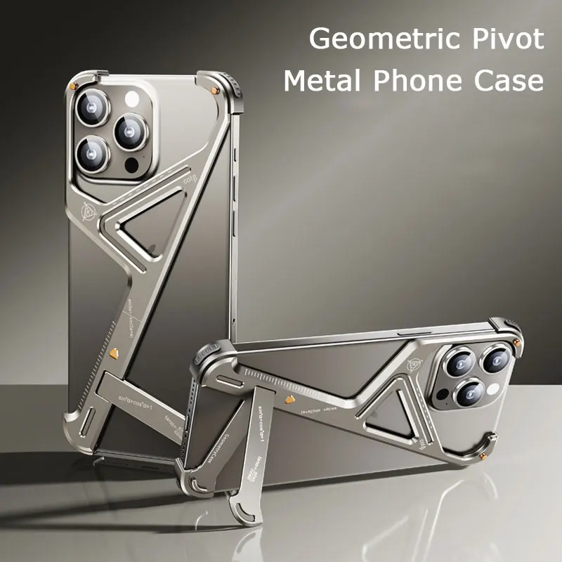 

Metal Holder Phone Case For Iphone 13 14 15 Pro Max 15 Plus Ruler Concept Aluminum Stand Phone Cover For IPHON 13 14 15 Promax