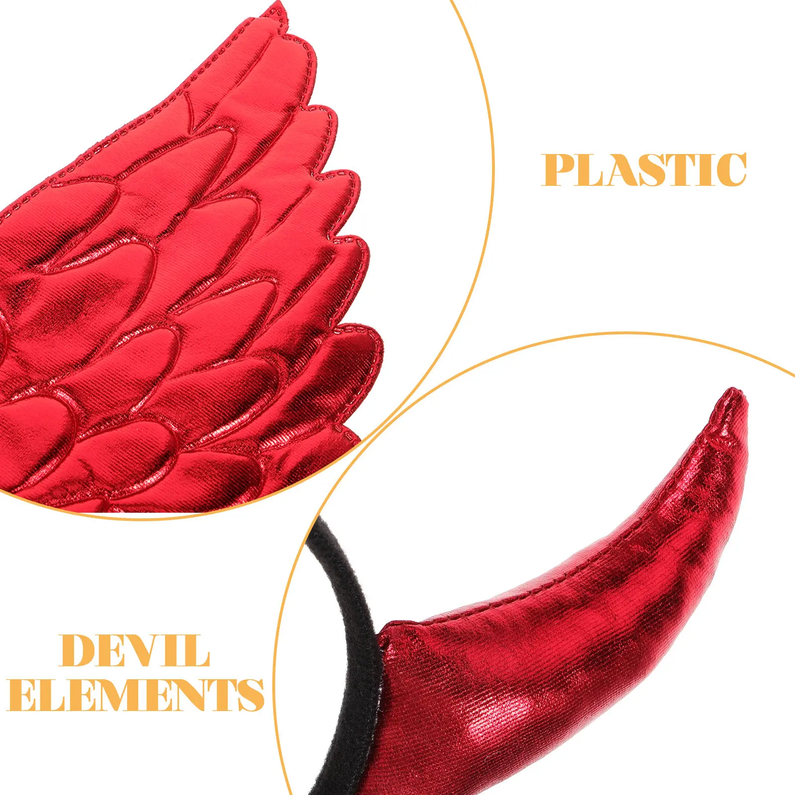 

Набор красных повязок на голову «Крылья демона» для костюмированной вечеринки на Хэллоуин, пластиковые обручи «Дьявол», легкий вес, забавный дизайн, качественный материал