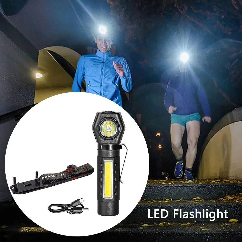 

High Quality XPE+COB Beads Waterproof LED Flashlight Recharge Work Light Super Bright Headlamp