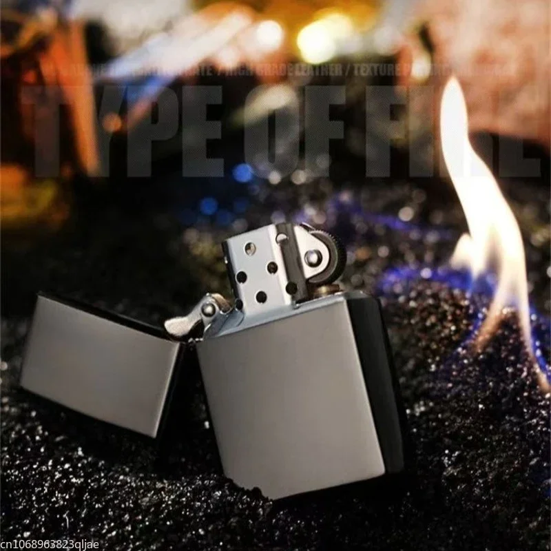 Classic Gasoline Lighter Metal Grinding Wheel Kerosene Lighter Men's Smoking Tool Accessories Can Be Customized with Patterns