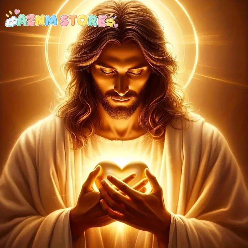 2D Flat Round 5D Diamond Painting Religious Figure Portrait Of Diamond Painting Adult Acrylic Diamond Painting Kit Home Wall
