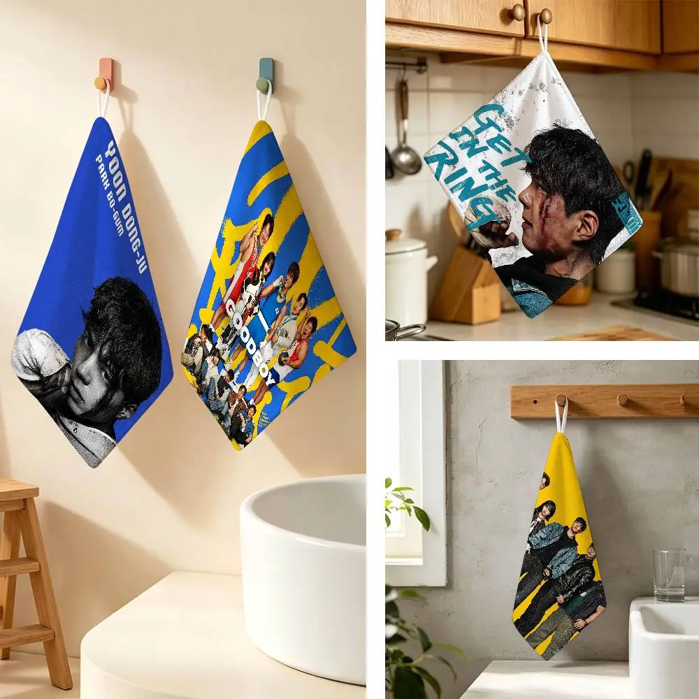Hot Kdrama G-Good Boy Anime Polyester Hanging Kitchen Hand Towel Durable Wear Resistant  Versatile Use Throughout Home