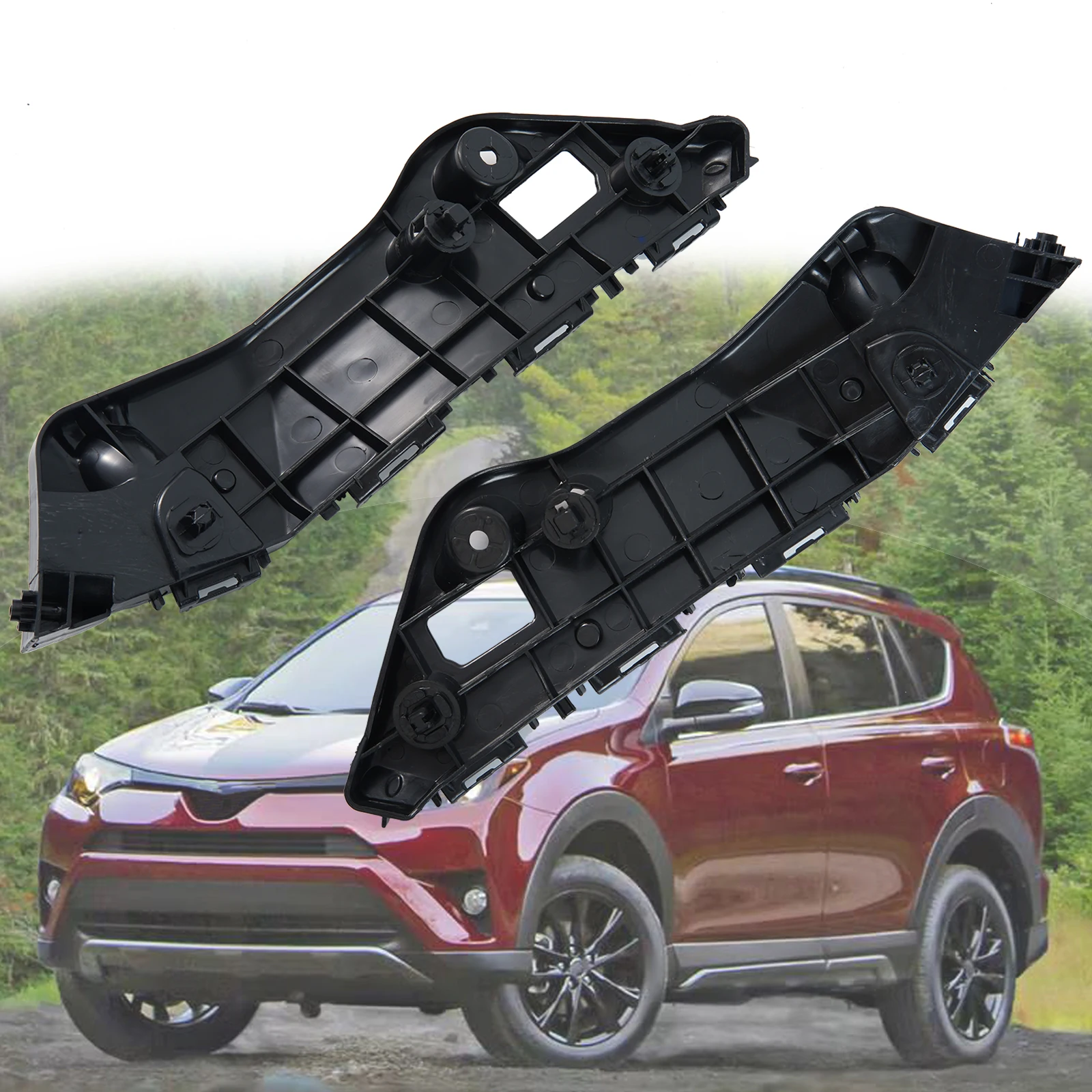 2pcs Car Front Left RIght Bumper Bracket Driver Side Passenger Side Bumper Support For Toyota RAV4 2013 2014 2015 2016 2017 2018