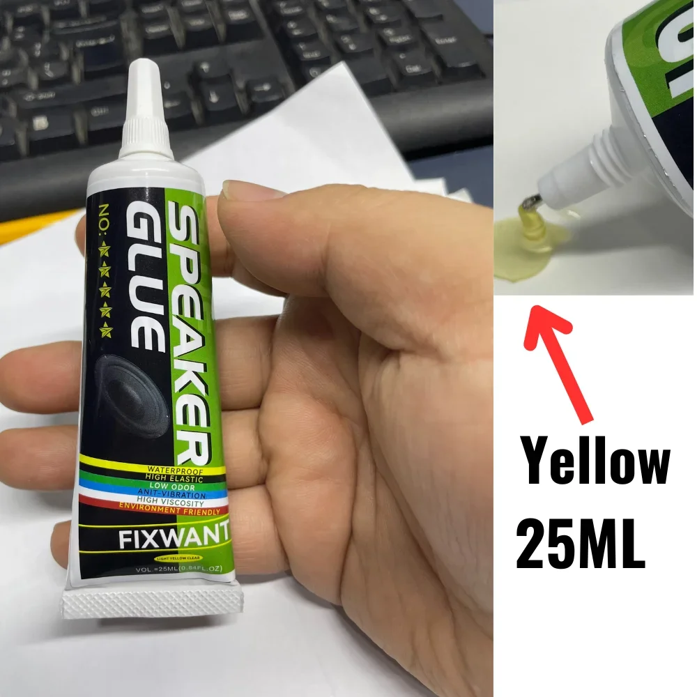 High Strength Loud Speaker Repair Glue for Foam Side Dust Cap Rubber Edge Cone Basin Strong Adhesive Black Yellow Audio Fix