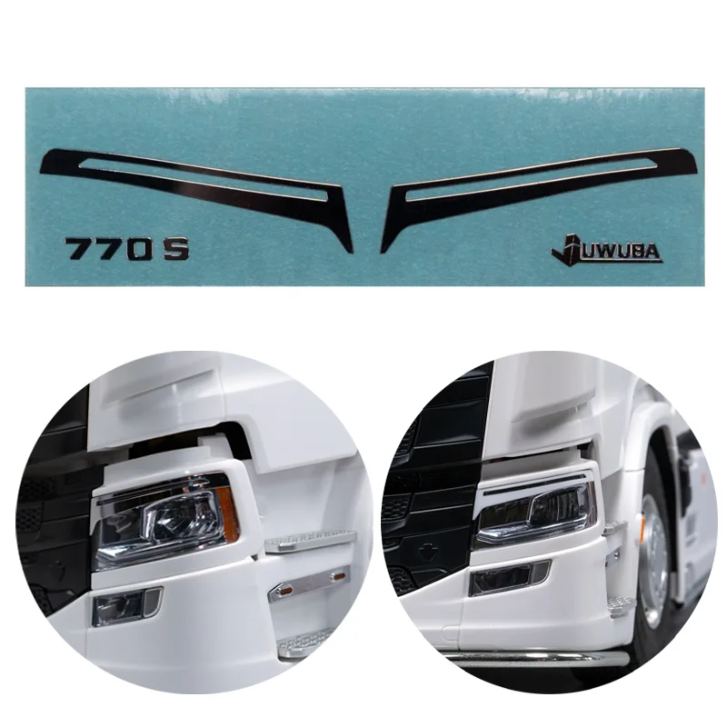 

For Tamiya RC Dump Truck SCANIA 770S 6X4 56368 8X4 56371 Car 1:14th Scale Metal Eyebrow Stickers upgrade Accessories
