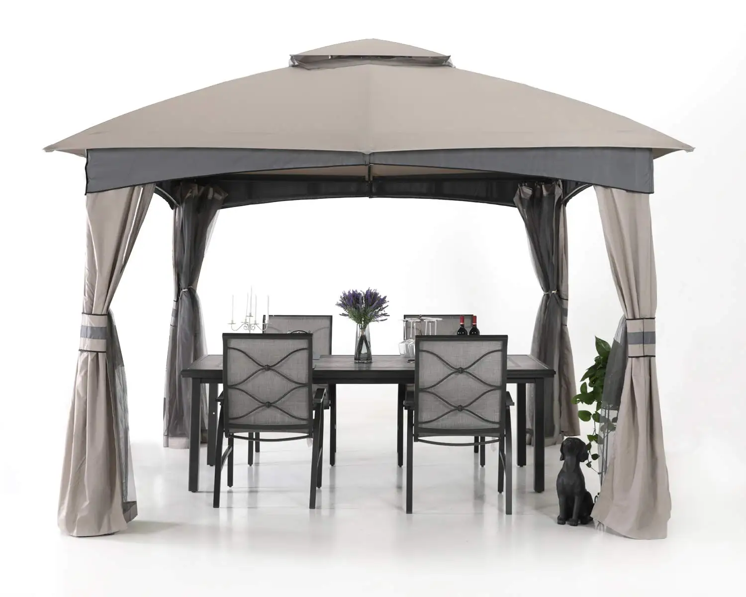 10x10 Patio Gazebo with Mosquito Netting 3