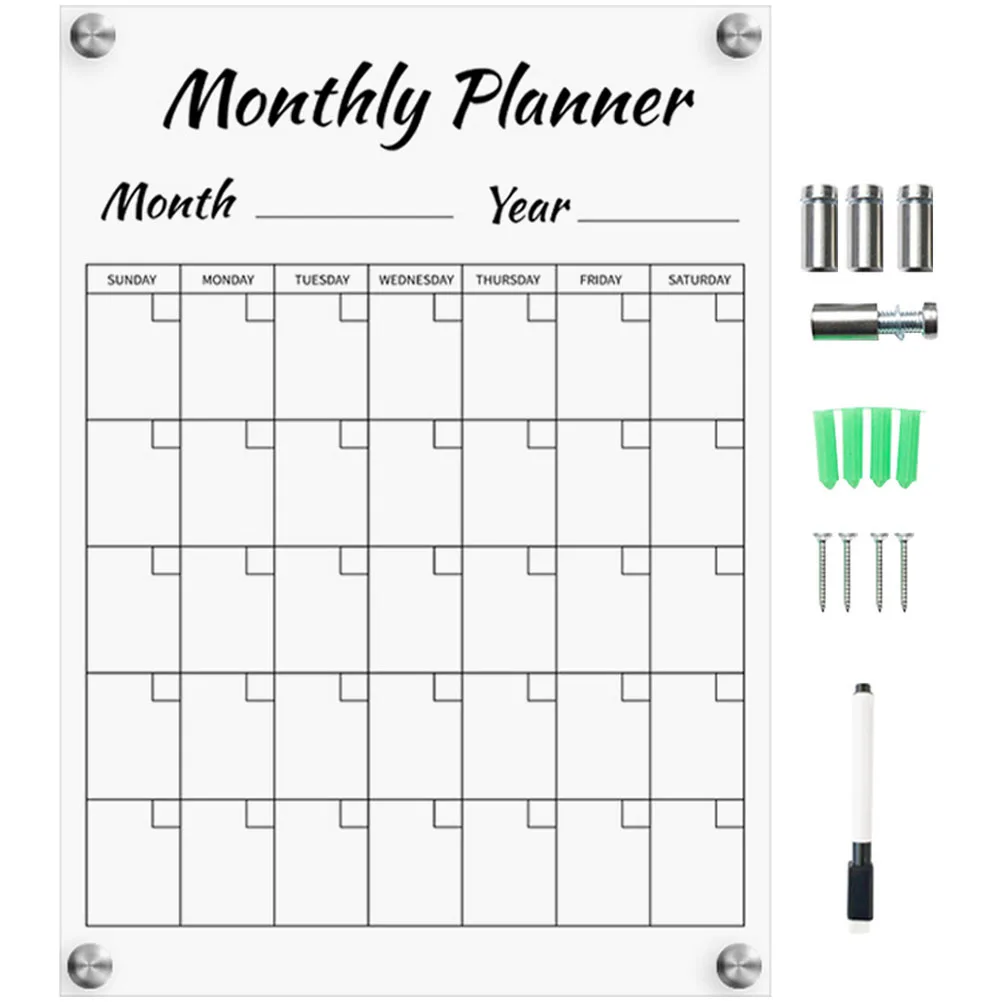 Acrylic Note Wall Planner Mini Hanging Sign Clear Erasable Clear Board Erasable Office Home Monthly Door Message Blackboard