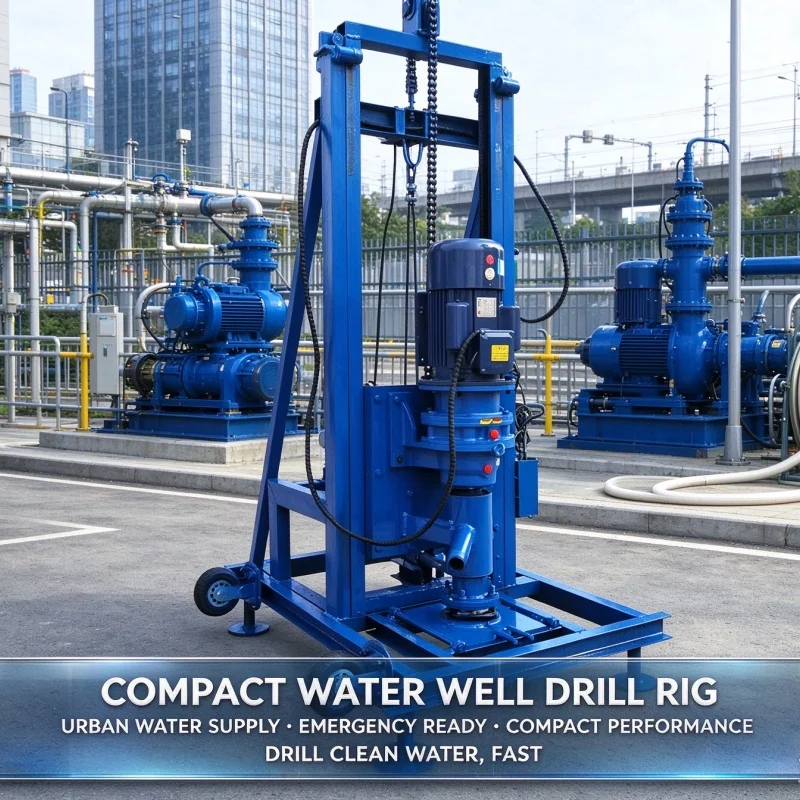 Customized Small Wheeled Water Well Drilling Equipment, Drilling Rig for Rural Drinking Water Project Well Drilling