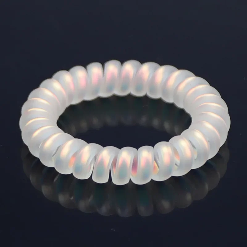 2pcs New Fashion Matt Solid Telephone Wire Elastic Hair Band Frosted Spiral Cord Rubber Band Hair Tie Stretch Head Band Gum