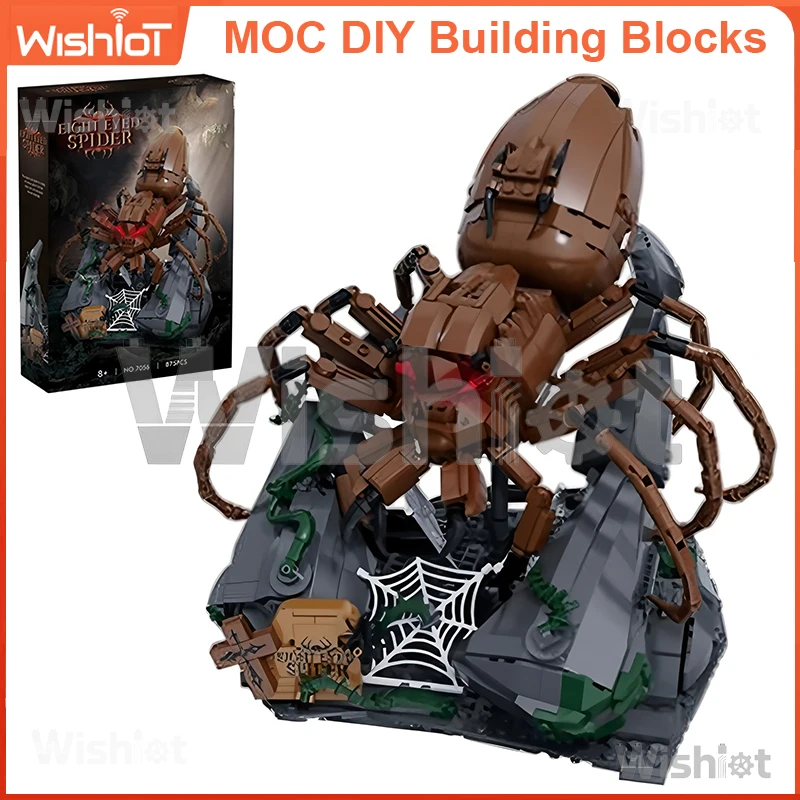 

DK 7056 Eight Eyed Spider Building Set 875pcs Articulated Creature Model with Movable Legs for Adults & Kids DIY Gift