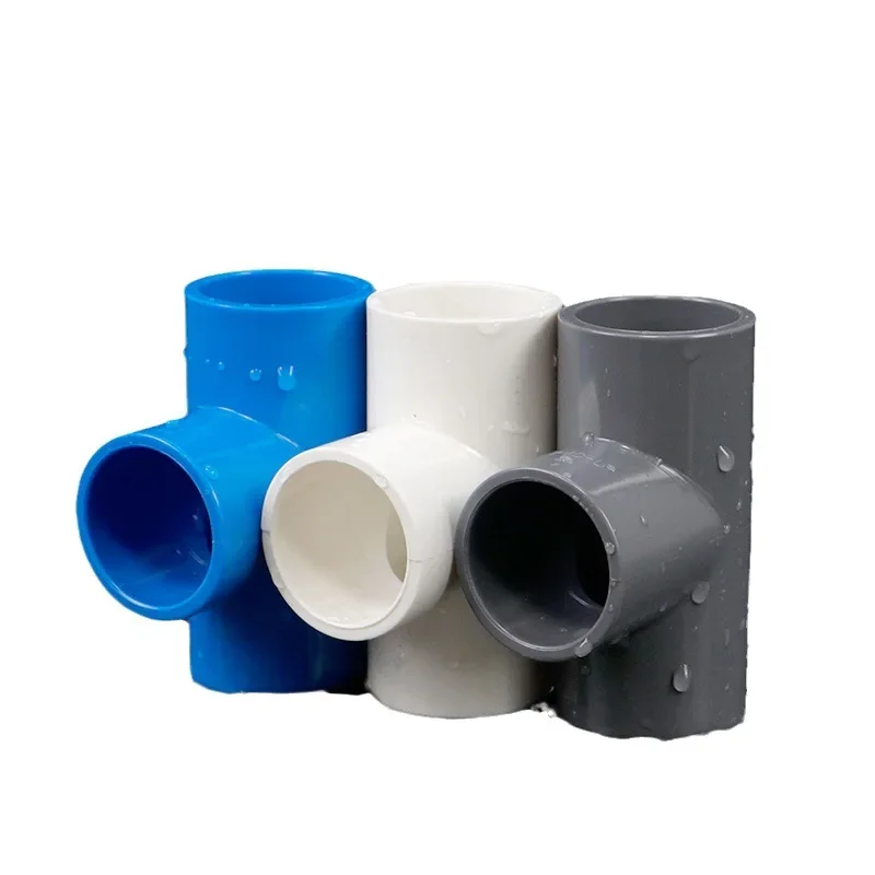 T-type 3 Way Tube Adapter Water Pipe Fittings Irrigation Water Supply System Pipe Joint 20/25/32/40/50mm PVC Tee Connector