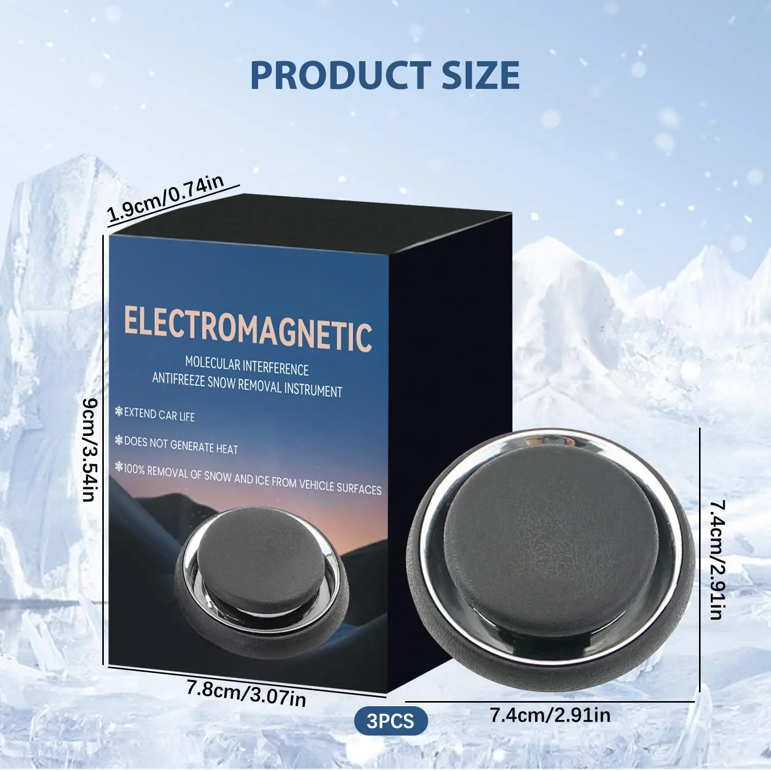 Picture 7: New Electromagnetic Ice Melting Deicer Solar Power Supply Winter Car Antifreeze Molecular Snow Remover Portable Air Freshener