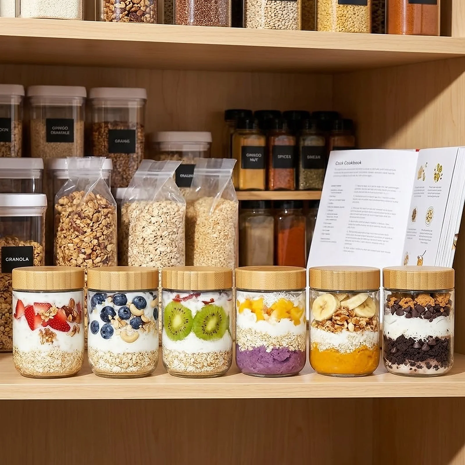 Meal Prep Overnight Oats - 조이안시 6개입 16온스 유리 오버나이트 오츠