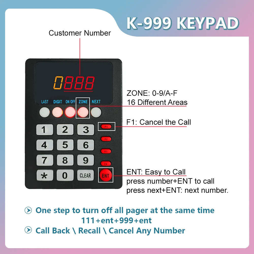 Take A Number System Waiting Number System with Paper Roll for Clinic Bank Queue Call (1 Keypad 1 Display 1 Ticket Dispenser)