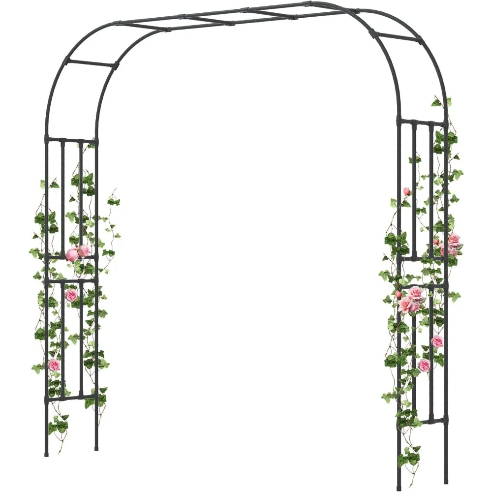 Garden Arch Trellis - Length: 98.5in, Height: 94.5in Arbor Trellis for Climbing Plants Garden Arch for Party Wedding Decoration