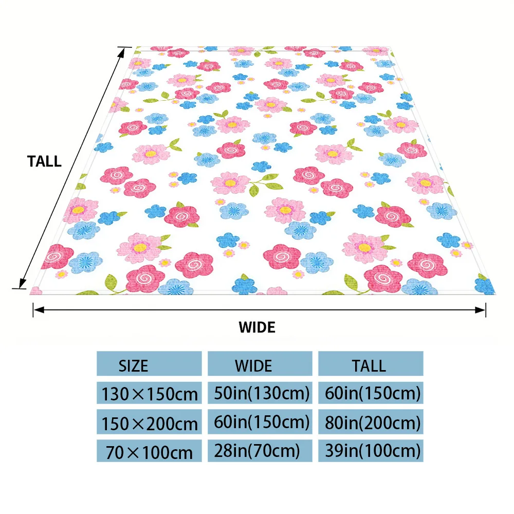 Pastel Tiny Blossoms Winter And Summer Dual-Use Comfortable Flannel Blanket, Soft And Sticky Sofa Cover Blanket, Exquisite Gift